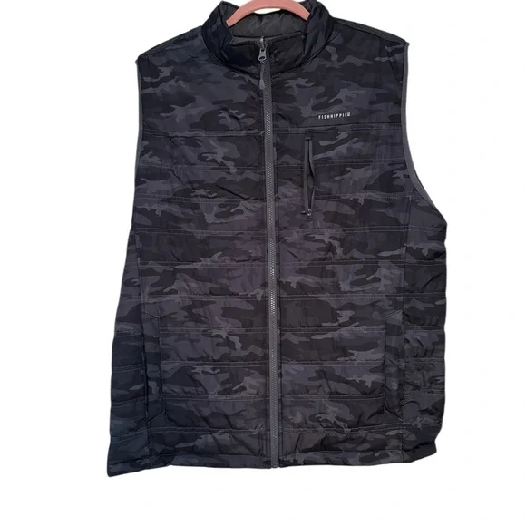 Reversible Black Puffer Vest by [Fishhippie]